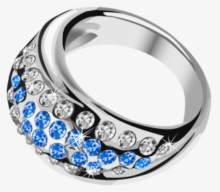 Silver Ring With Blue Diamond Png Image - Chandi Jewellery Png, Transparent Png, Transparent PNG