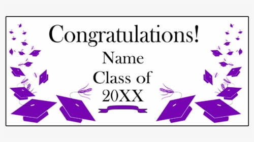 Personalized Purple Mortarboard Banner Party Supplies - Personalized Graduation Banner, HD Png Download, Transparent PNG
