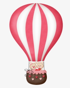 Transparent Cute Hot Air Balloon Clipart - Hot Air Balloon Pink, HD Png Download, Transparent PNG