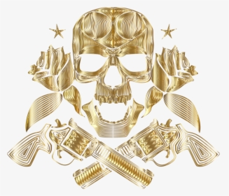 Skull,gold,metal - Skull, HD Png Download, Transparent PNG