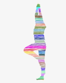 Colorful Scribbled Female Yoga Pose Minus Ground Silhouette - Yoga Poses Colored Png, Transparent Png, Transparent PNG