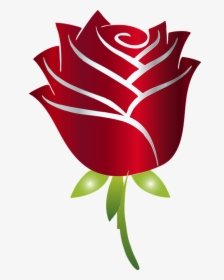 Stylized, Rose, Flower, Floral, Red, Plant, Art, Leaf - Beauty And The Beast Rose Png, Transparent Png, Transparent PNG