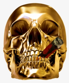 Metal Art Golden Cranial Transprent Png Free - Metal Skull 3d Png, Transparent Png, Transparent PNG