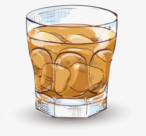Whiskey Vector Old Fashioned Glass - Cocktail Amaretto Whisky, HD Png Download, Transparent PNG