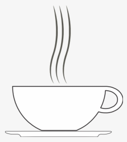 Tikigiki Misc Coffee Cup 10 Black White Line Art 555px - Coffee Cup Clipart White, HD Png Download, Transparent PNG