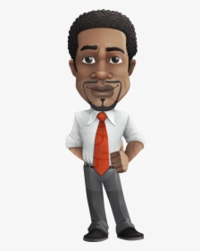 African American Male Character With A Black Hair - African American Cartoon Man, HD Png Download, Transparent PNG