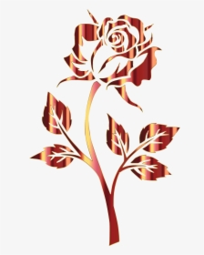 Polished Bronze Rose Silhouette No Background Clip - Beauty And Beast Rose Silhouette Png, Transparent Png, Transparent PNG