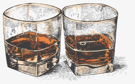 Vector Old Moonshine Whiskey Beverage Fashioned Distilled - Whiskey Glass Drawing, HD Png Download, Transparent PNG