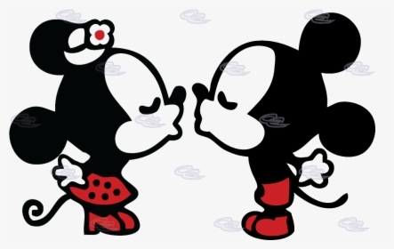 Little Mickey Minnie Mouse Cute Kiss Back Design Only - Mickey Mouse Y Minnie Png, Transparent Png, Transparent PNG
