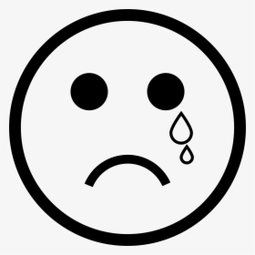 Crying Emoji Face Clipart Black And White, HD Png Download, Transparent PNG