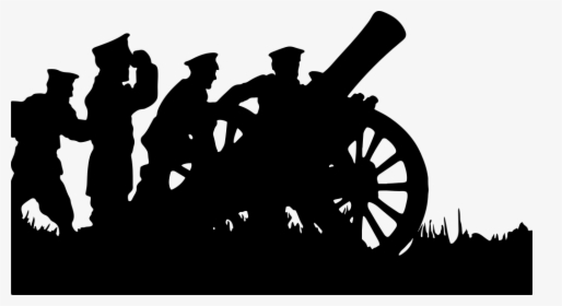 Soldiers With Canon Silhouette - Soldiers And Cannon Silhouette, HD Png Download, Transparent PNG