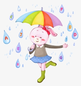 Raindrop Clipart Umbrella - Paintings Of Raindrops Cartoon, HD Png Download, Transparent PNG