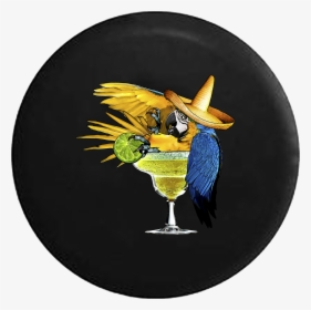 Parrot In Margarita Glass Tropical Beach Vacation - Cartoon, HD Png Download, Transparent PNG