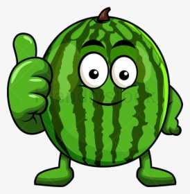 Thumbs Up Watermelon Mascot Making Gesture Vector Cartoon - Cartoon Thumbs Up Clip Art, HD Png Download, Transparent PNG