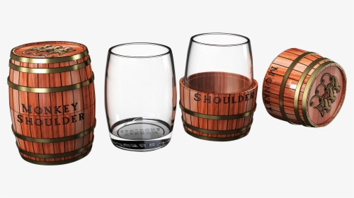 Monkey Shoulder Barrel Glass Concept Whiskey Glasses, - Monkey Shoulder Glas, HD Png Download, Transparent PNG