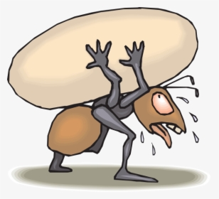 Ant Carrying Egg Svg Clip Arts - Ant Working Hard Cartoon, HD Png Download, Transparent PNG