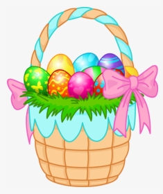 Easter Basket Bunny Transparent - Easter Egg Basket Clipart, HD Png Download, Transparent PNG