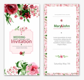 Flower Lace Wedding Invitations Watercolor Vector Invitation - Wedding Invitation Letter Background, HD Png Download, Transparent PNG