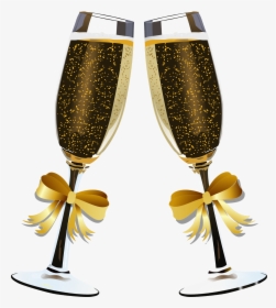 Party Glass Png - Silver Champagne Flutes Clipart, Transparent Png, Transparent PNG