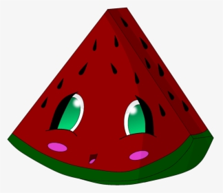 Cute Watermelon Cartoon Drawing - Watermelon With A Cute Face, HD Png Download, Transparent PNG