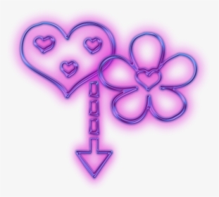 #mq #purple #flower #glow #heart #arrow - Heart, HD Png Download, Transparent PNG