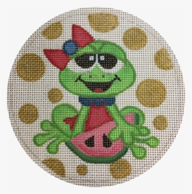 Frog Watermelon - Cross-stitch, HD Png Download, Transparent PNG