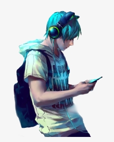 #anime #animeboy #animestickers #animeboys #animeguy - Anime Cool Boy Gamer, HD Png Download, Transparent PNG