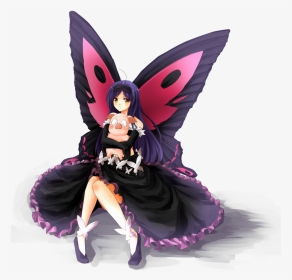 Butterfly Drawing Woman - Butterfly Woman Anime, HD Png Download, Transparent PNG