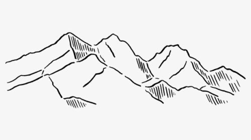 mountains drawing black and white