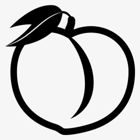 Emojione Bw 1f351 - Peach Clipart Black And White, HD Png Download, Transparent PNG