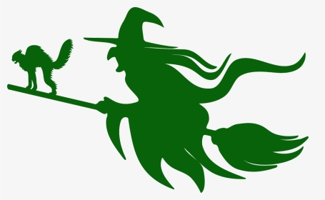 Witch Flying On A Broom Silhouette, HD Png Download, Transparent PNG