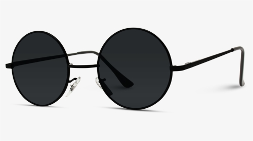 Round Flat Black Lens Classic Metal Frame Circle Sunglasses - John Lennon Sunglasses Transparent Png, Png Download, Transparent PNG