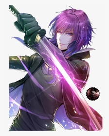 Purple Haired Anime Boy - Purple Haired Anime Guy, HD Png Download, Transparent PNG