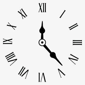 Clock Face Roman Numerals Digital Clock - Clipart Roman Numeral Clock, HD Png Download, Transparent PNG