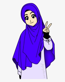Cartoon Girl With Hijab, HD Png Download, Transparent PNG