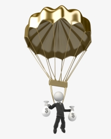 Parachute Animation Parachuting Clip Art - Parachute Landing Animated Gif Clipart, HD Png Download, Transparent PNG