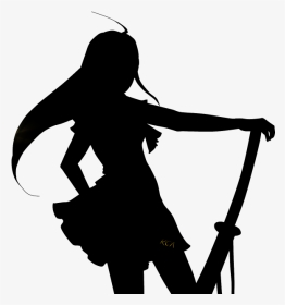 Anime Girl Silhouette Png, Transparent Png, Transparent PNG