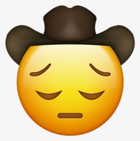 #sad #cowboy #sadcowboy #yeehaw #oldtownroad #depressed - Sad Emoji With Cowboy Hat, HD Png Download, Transparent PNG