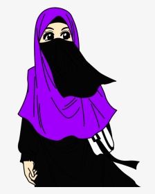 Foto Animasi Sedih - Muslimah Cartoon Islamic, HD Png Download, Transparent PNG
