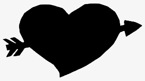 Transparent Heart Silhouette Png - Heart With An Arrow Through, Png Download, Transparent PNG