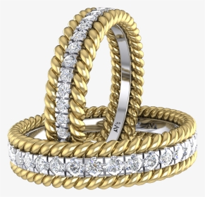 Two Rope Ring With Round Diamonds - Bangle, HD Png Download, Transparent PNG
