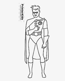 Transparent Batman And Robin Clipart - Robin Superhero Colouring Pages, HD Png Download, Transparent PNG