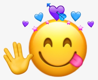 #emoji #heartcrown #purple #heart #alien #hand - Smiley, HD Png Download, Transparent PNG