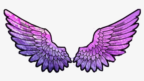 #aesthetic #wings #angelwings #galaxy #pastel #purple - Eagle, HD Png Download, Transparent PNG