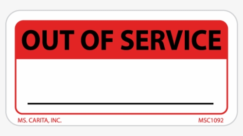 Out Of Service Labels - Carmine, HD Png Download, Transparent PNG