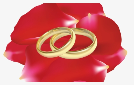 Wedding Rings In Rose Petals Png Clip Art Best Web - Ring, Transparent Png, Transparent PNG