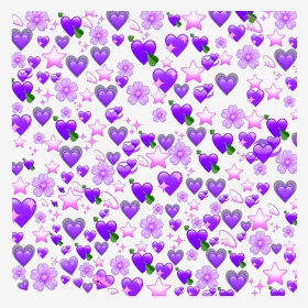 #purple #heart #stars #flower - Transparent Heart Emoji Meme Png, Png Download, Transparent PNG