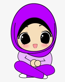450 Gambar Kartun Muslimah Warna Ungu Gratis Terbaik - Muslim Kid Cartoon Face, HD Png Download, Transparent PNG