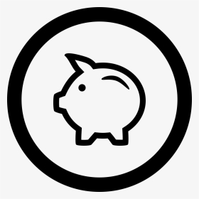 Money Pig Outlined In Circular Button - Dollar Sign In A Circle, HD Png Download, Transparent PNG