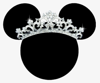Black Mickey Head Clipart Images Pictures - Minnie Mouse Head With Crown, HD Png Download, Transparent PNG